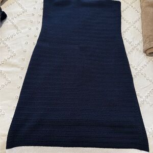 Abercrombie & Fitch Crochet Style Blue and Cream Strapless Mini Dress